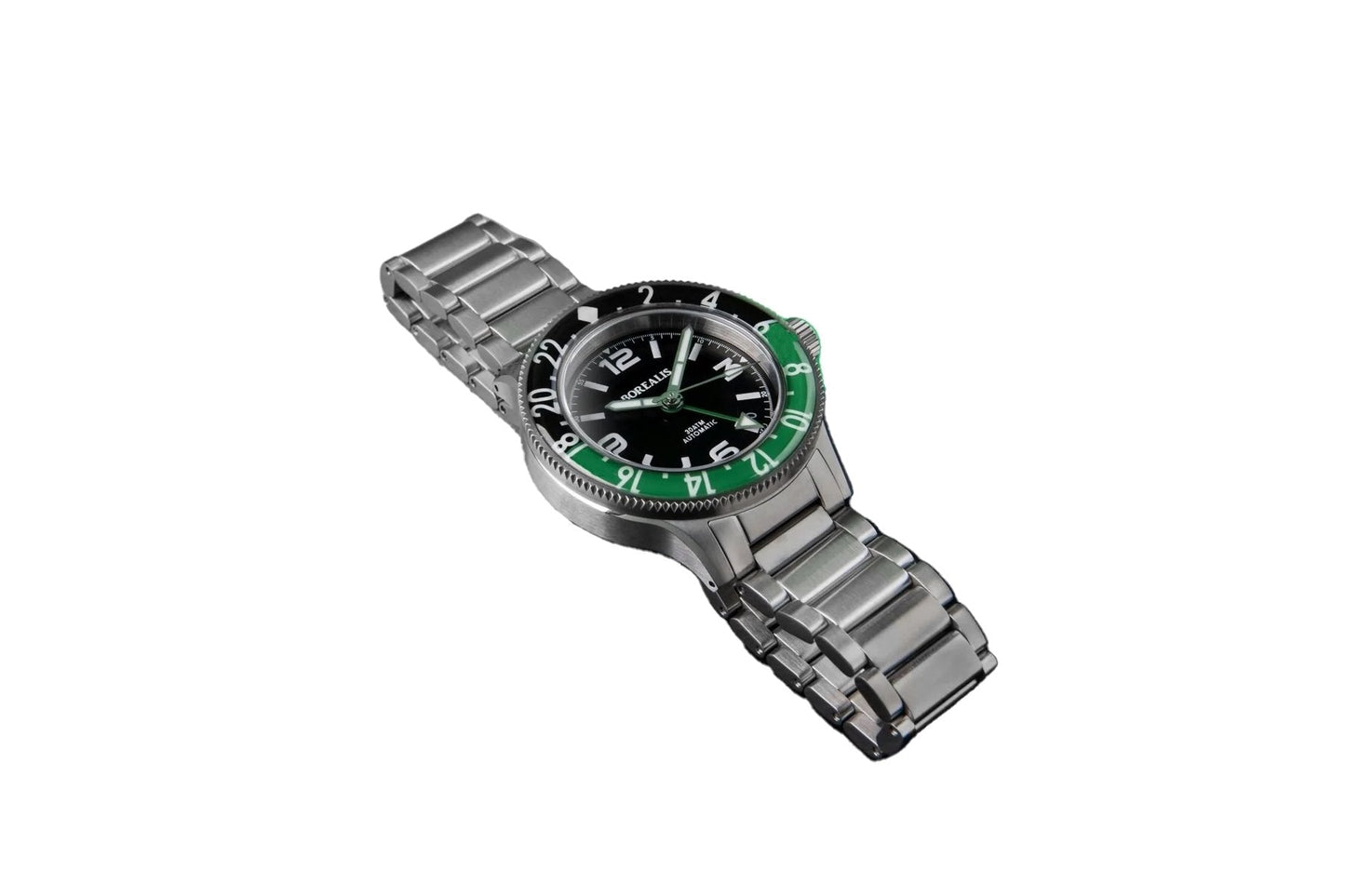 Borealis Sea Storm MK2 GMT Version BI Green Black Bezel - Date