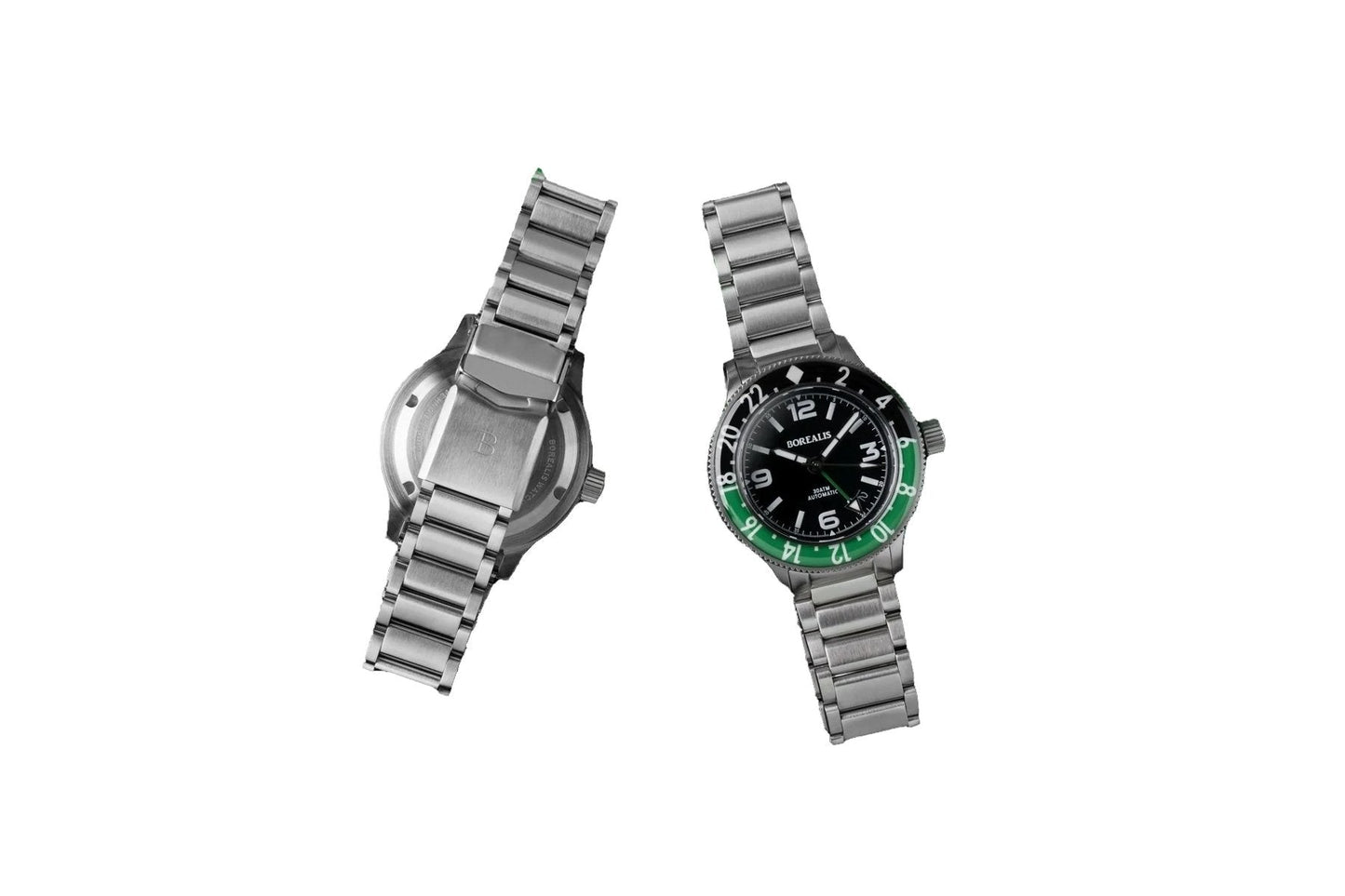 Borealis Sea Storm MK2 GMT Version BI Green Black Bezel - Date